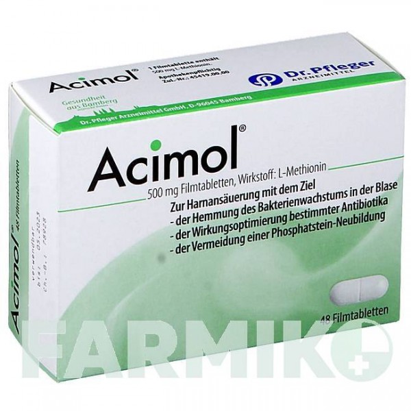 АЦИМОЛ (ACIMOL) 500 мг таблетки 48 шт - L-метіонін DR.PFLEGER