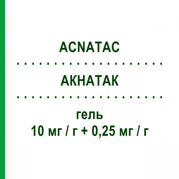 АКНАТАК (ACNATAC) 10 мг/г + 0,25 мг/г гель 30 г - Клиндамицин, комбинация VIATRIS