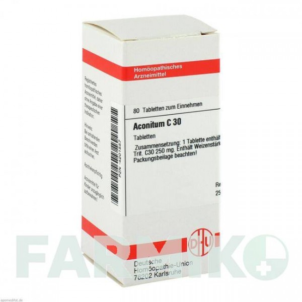 АКОНІТУМ (ACONITUM) C 30 таблетки 80 шт - Гомеопатія DHU