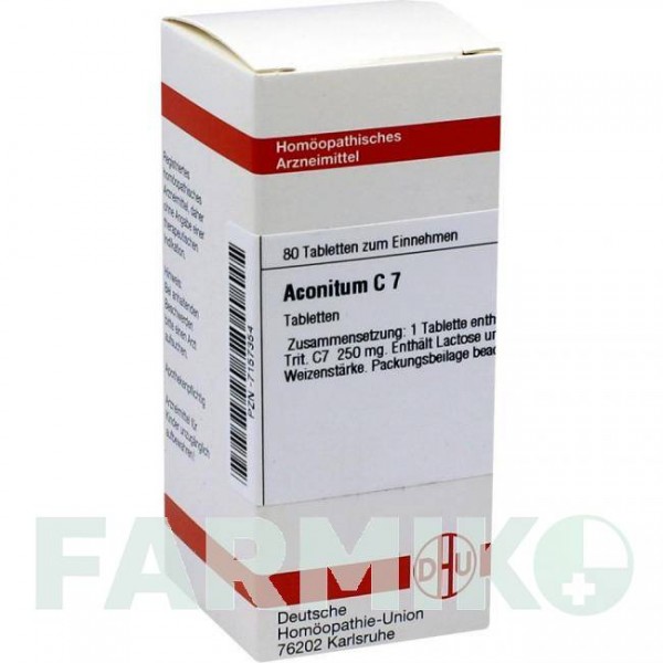 АКОНІТУМ (ACONITUM) C 7 таблетки 80 шт - Гомеопатія DHU