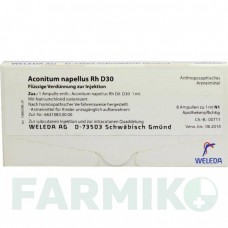 АКОНИТУМ НАПЕЛЛЮС (ACONITUM NAPELLUS) D 30 ампулы 8x1 мл - Гомеопатия WELEDA