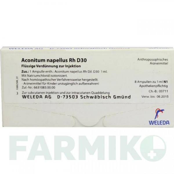 АКОНИТУМ НАПЕЛЛЮС (ACONITUM NAPELLUS) D 30 ампулы 8x1 мл - Гомеопатия WELEDA
