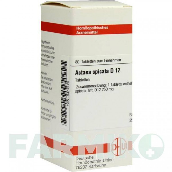 АКТЕА СПИКАТА (ACTAEA SPICATA) D 12 таблетки 80 шт - Гомеопатия DHU