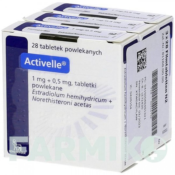 АКТИВЕЛЬ (ACTIVELLE) таблетки 3x28 шт - Норетистерон, Естроген EMRA-MED