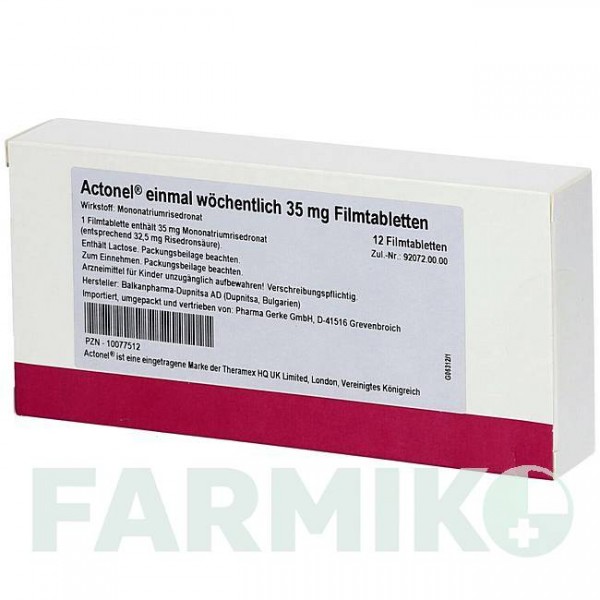 АКТОНЕЛЬ (ACTONEL) 35 мг таблетки 12 шт - Ризедроновая кислота PHARMA GERKE