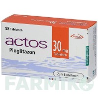 АКТОС (ACTOS) 30 мг таблетки 98 шт - Піоглітазон EURIMPHARM