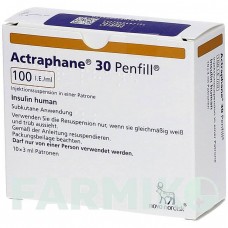 АКТРАФАН (ACTRAPHANE) 100 МО/мл картриджі 10x3 мл - Інсулін (людський) NOVO NORDISK