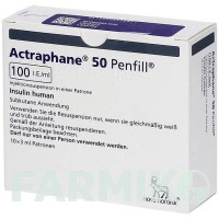 АКТРАФАН (ACTRAPHANE) 100 МО/мл картриджі 10x3 мл - Інсулін (людський) NOVO NORDISK