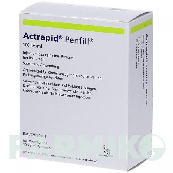 АКТРАПИД (ACTRAPID) 100 МЕ/мл раствор 10x3 мл - Инсулин (человеческий) AXICORP PHARMA