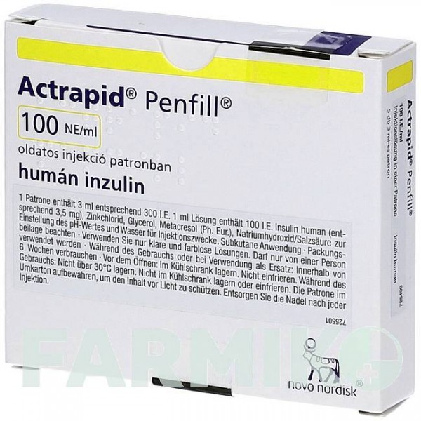 АКТРАПИД (ACTRAPID) 100 МЕ/мл картриджи 5x3 мл - Инсулин (человеческий) EMRA-MED