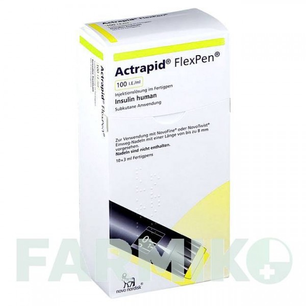 АКТРАПИД (ACTRAPID) 100 МЕ/мл раствор 10x3 мл - Инсулин (человеческий) NOVO NORDISK