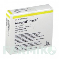 АКТРАПИД (ACTRAPID) 100 МЕ/мл картриджи 5x3 мл - Инсулин (человеческий) ORIFARM