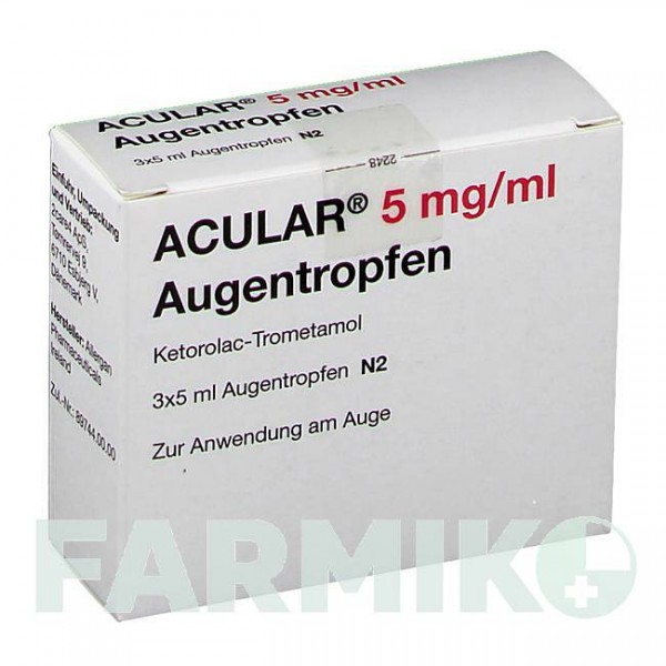 АКУЛАР (ACULAR) 5 мг/мл капли 3x5 мл - Кеторолак 2CARE4