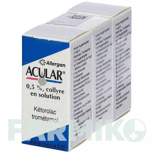 АКУЛАР (ACULAR) 5 мг/мл капли 3x5 мл - Кеторолак ACA MULLER-ADAG PHARMA