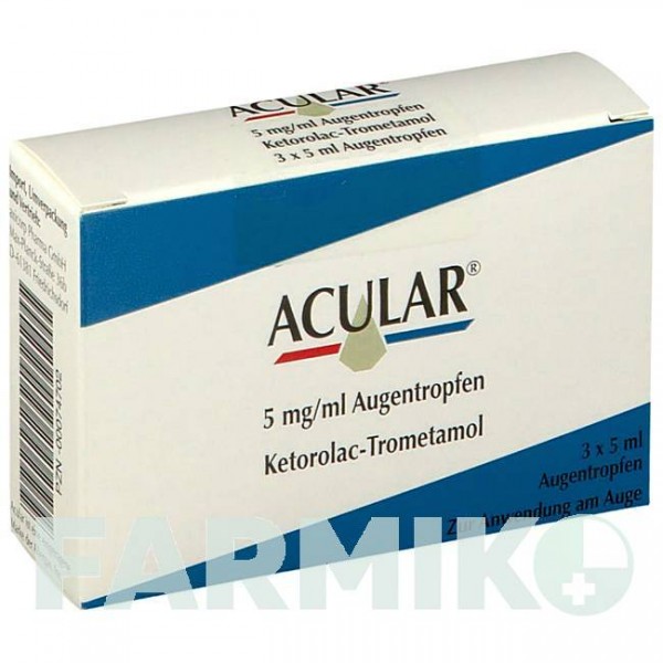 АКУЛАР (ACULAR) 5 мг/мл капли 3x5 мл - Кеторолак AXICORP PHARMA