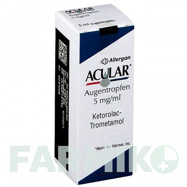 АКУЛАР (ACULAR) 5 мг/мл капли 5 мл - Кеторолак EMRA-MED