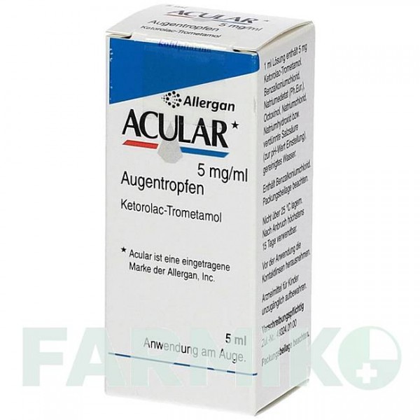 АКУЛАР (ACULAR) 5 мг/мл краплі 5 мл - Кеторолак KOHLPHARMA