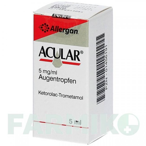 АКУЛАР (ACULAR) 5 мг/мл капли 3x5 мл - Кеторолак PHARMA GERKE
