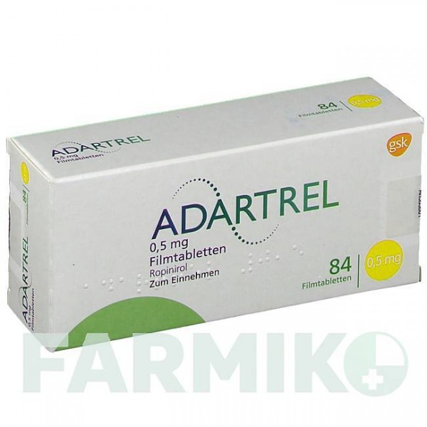 АДАРТРЕЛ (ADARTREL) 0,5 мг таблетки 84 шт - Ропинирол GLAXOSMITHKLINE