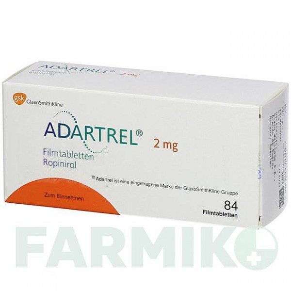 АДАРТРЕЛ (ADARTREL) 2 мг таблетки 84 шт - Ропінірол KOHLPHARMA