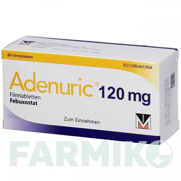 АДЕНУРИК (ADENURIC) 120 мг таблетки 84 шт - Фебуксостат ABACUS MEDICINE