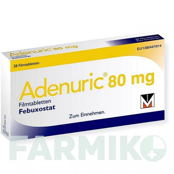 АДЕНУРИК (ADENURIC) 80 мг таблетки 28 шт - Фебуксостат BERLIN-CHEMIE