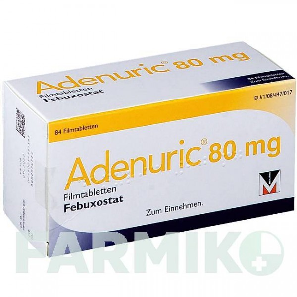 АДЕНУРИК (ADENURIC) 80 мг таблетки 84 шт - Фебуксостат BERLIN-CHEMIE