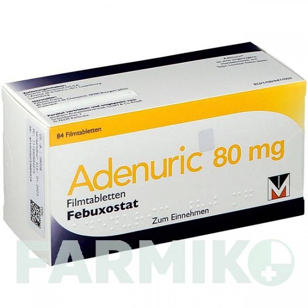 АДЕНУРИК (ADENURIC) 80 мг таблетки 84 шт - Фебуксостат DOCPHARM