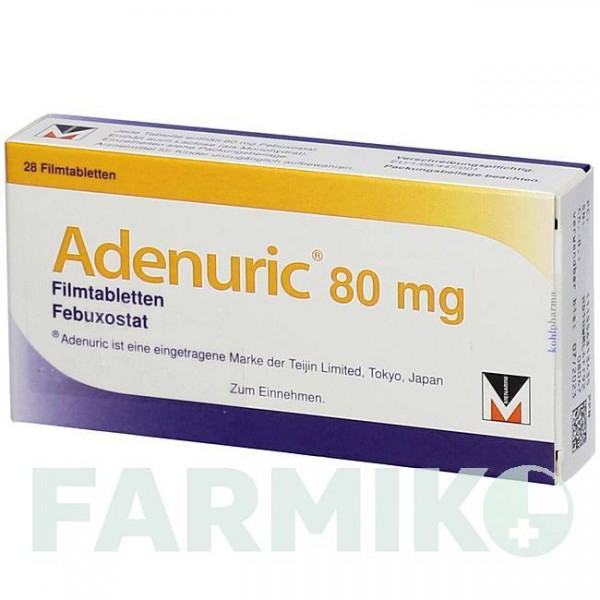 АДЕНУРИК (ADENURIC) 80 мг таблетки 28 шт - Фебуксостат KOHLPHARMA