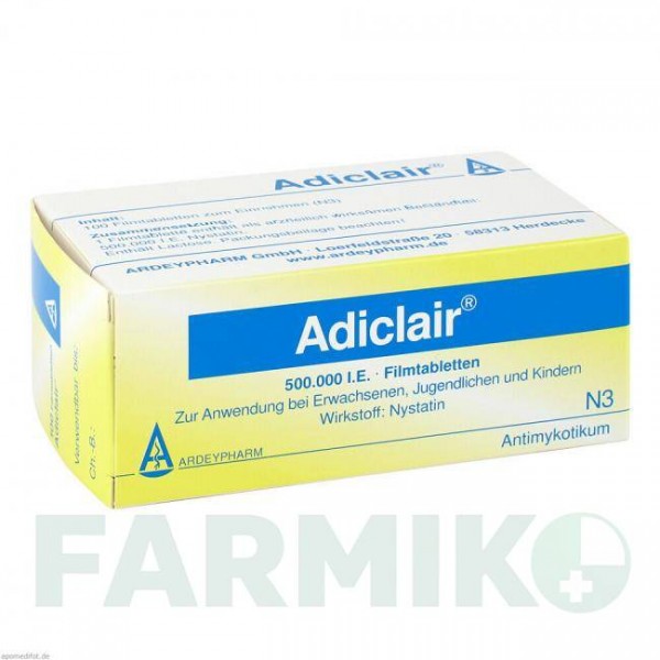 АДИКЛЭР (ADICLAIR) таблетки 100 шт - Нистатин ARDEYPHARM