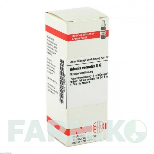 АДОНИС ВЕРНАЛИС (ADONIS VERNALIS) D 6 раствор 20 мл - Гомеопатия DHU