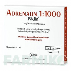 АДРЕНАЛИН (ADRENALIN) 1:11 мг/мл раствор 10x1 мл - Эпинефрин PADIA