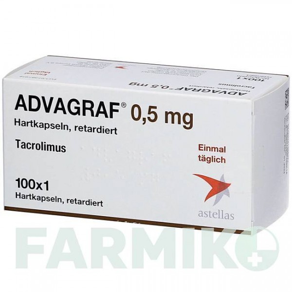 АДВАГРАФ (ADVAGRAF) 0,5 мг капсулы 100 шт - Такролимус 1 0 1 CAREFARM