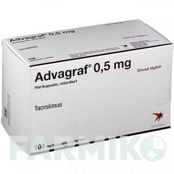АДВАГРАФ (ADVAGRAF) 0,5 мг капсулы 100 шт - Такролимус ABACUS MEDICINE