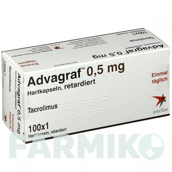 АДВАГРАФ (ADVAGRAF) 0,5 мг капсулы 100 шт - Такролимус ASTELLAS PHARMA
