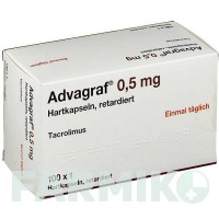 АДВАГРАФ (ADVAGRAF) 0,5 мг капсули 100 шт - Такролімус AXICORP PHARMA