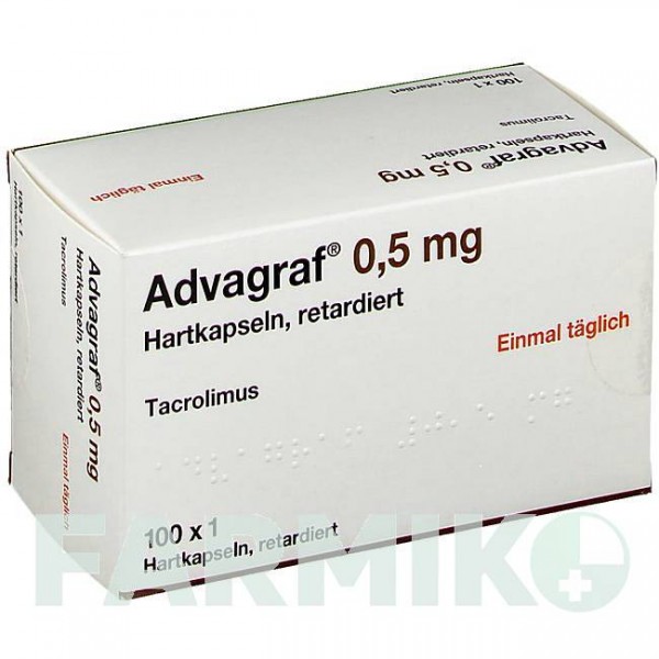 АДВАГРАФ (ADVAGRAF) 0,5 мг капсули 100 шт - Такролімус AXICORP PHARMA