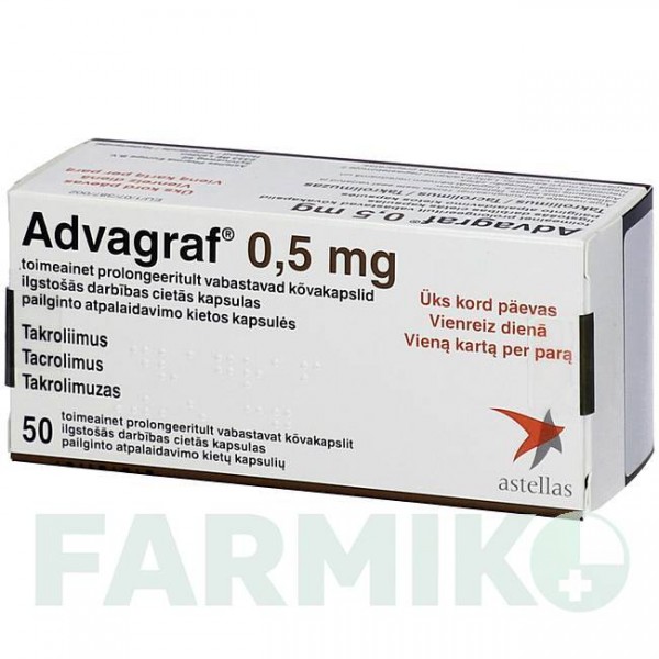 АДВАГРАФ (ADVAGRAF) 0,5 мг капсулы 50 шт - Такролимус EMRA-MED