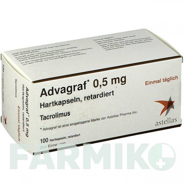 АДВАГРАФ (ADVAGRAF) 0,5 мг капсулы 100 шт - Такролимус KOHLPHARMA