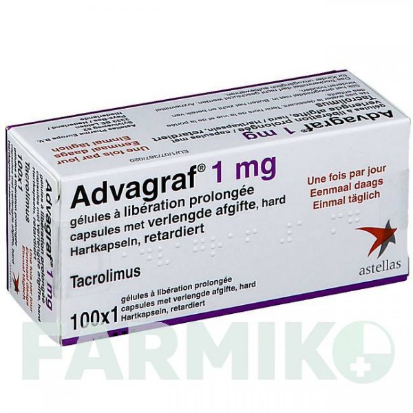 АДВАГРАФ (ADVAGRAF) 1 мг капсули 100 шт - Такролімус ACA MULLER-ADAG PHARMA