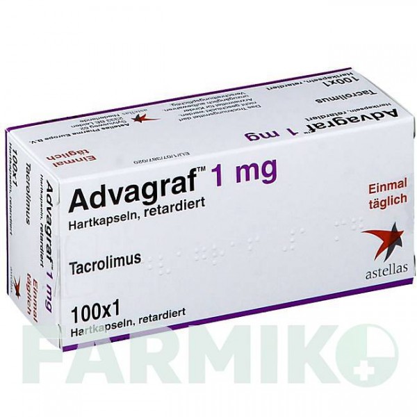 АДВАГРАФ (ADVAGRAF) 1 мг капсулы 100 шт - Такролимус ASTELLAS PHARMA