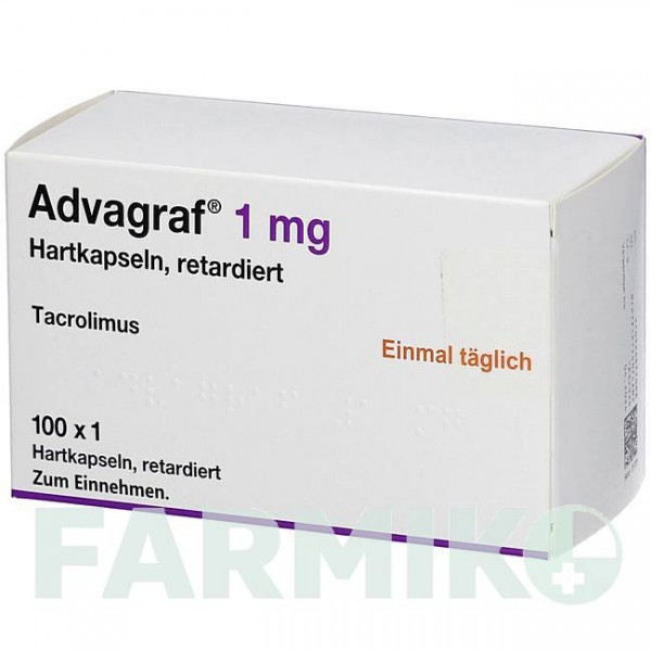 АДВАГРАФ (ADVAGRAF) 1 мг капсулы 100 шт - Такролимус AXICORP PHARMA