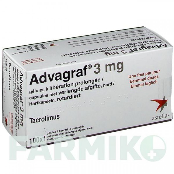 АДВАГРАФ (ADVAGRAF) 3 мг капсули 100 шт - Такролімус ACA MULLER-ADAG PHARMA