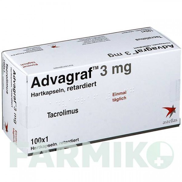АДВАГРАФ (ADVAGRAF) 3 мг капсули 30 шт - Такролімус ASTELLAS PHARMA