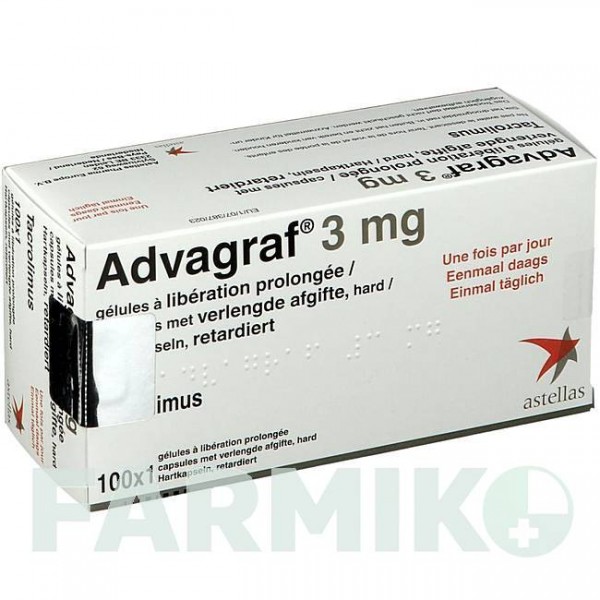 АДВАГРАФ (ADVAGRAF) 3 мг капсулы 100 шт - Такролимус CC PHARMA