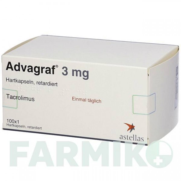 АДВАГРАФ (ADVAGRAF) 3 мг капсулы 100 шт - Такролимус FD PHARMA