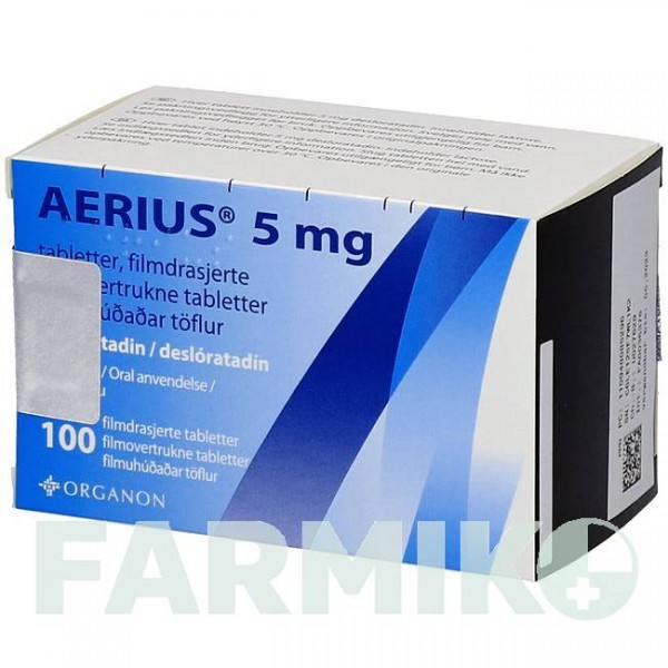 ЭРИУС (AERIUS) 5 мг таблетки 100 шт - Дезлоратадин CC PHARMA