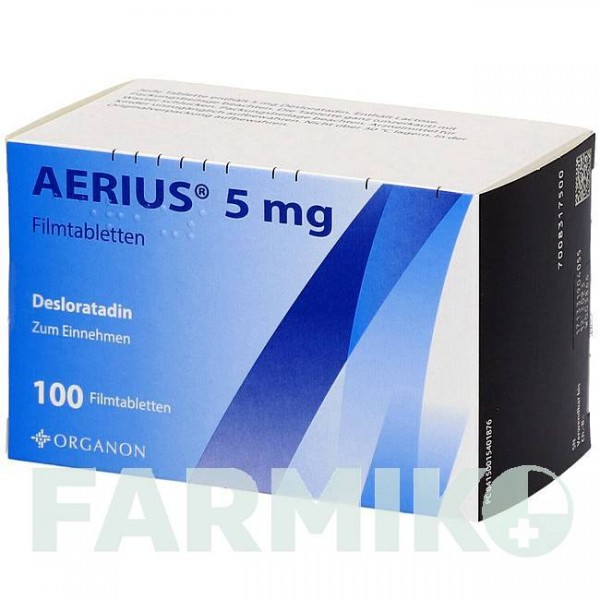 ЕРІУС (AERIUS) 5 мг таблетки 100 шт - Дезлоратадин ORGANON