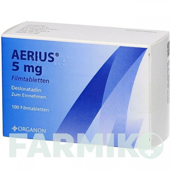 ЭРИУС (AERIUS) 5 мг таблетки 20 шт - Дезлоратадин ORIFARM