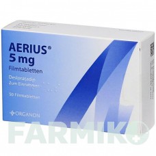 ЭРИУС (AERIUS) 5 мг таблетки 50 шт - Дезлоратадин ORIFARM